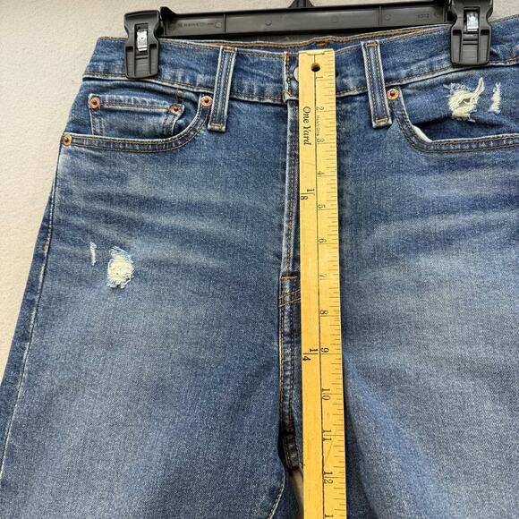 Levi's Jeans Women's 29 (size 8) Blue Wedgie Skinny Button Fly Distressed EUC - Picture 13 of 15